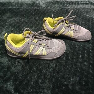 Kids Gray and Yellow Sneakers